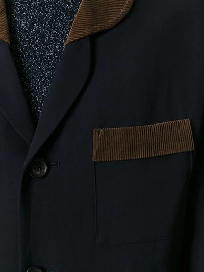Pre-owned Yohji Yamamoto Vintage Corduroy Detail Jacket In Navy