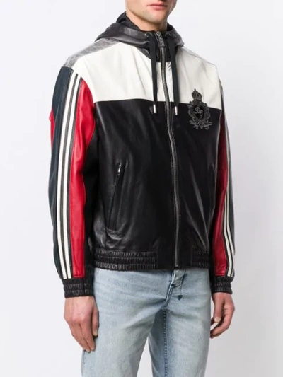 Shop Dolce & Gabbana Colour Block Zipped Jacket In Black