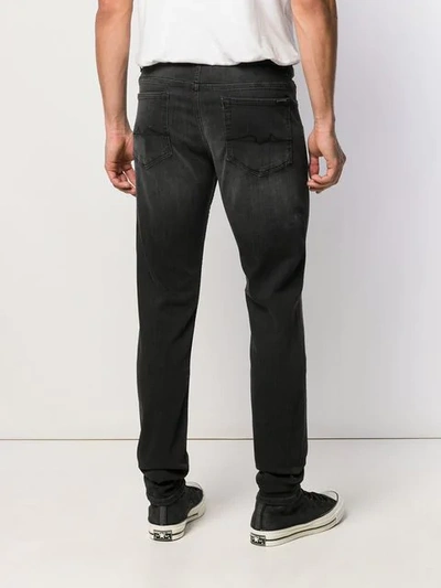 Shop 7 For All Mankind Ronnie Tapered Jeans In Black