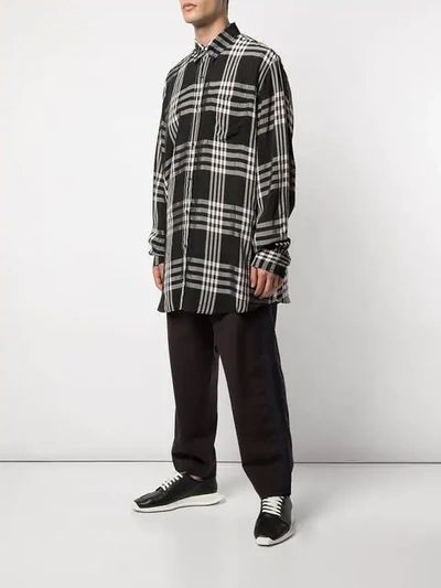 Shop Marni Checked Oversized Shirt In Black