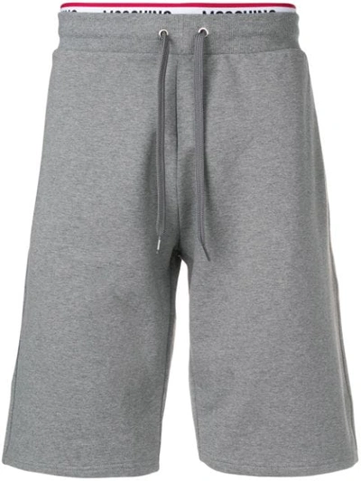 Shop Moschino Jersey Shorts In Grey