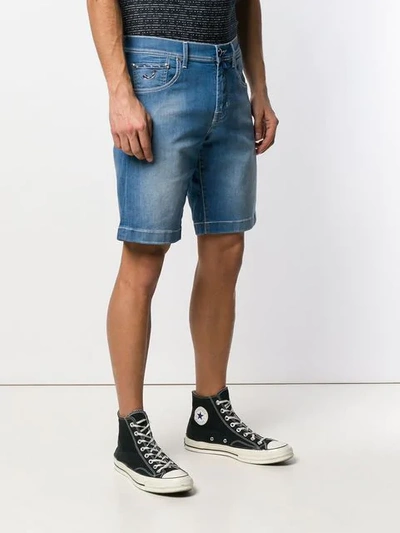 Shop Jacob Cohen Stonewashed Denim Shorts In Blue