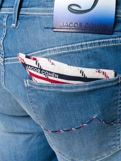 Shop Jacob Cohen Stonewashed Denim Shorts In Blue