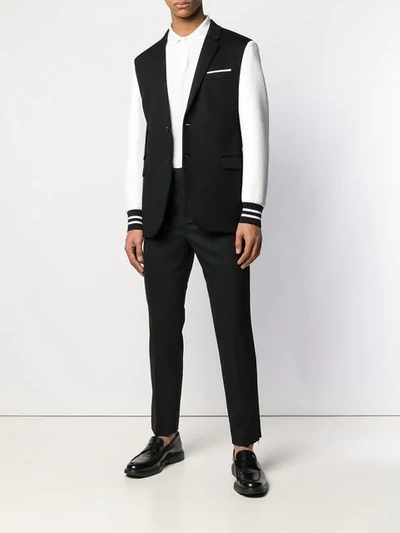 Shop Neil Barrett Side Stripe Tailored Trousers In Black