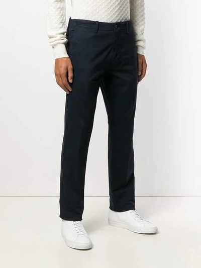 Shop Corneliani Slim Chino Trousers In Blue
