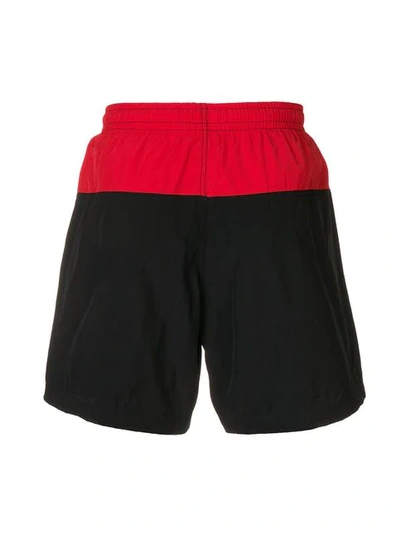 Shop Alexander Mcqueen Two-tone Swimming Shorts In Black