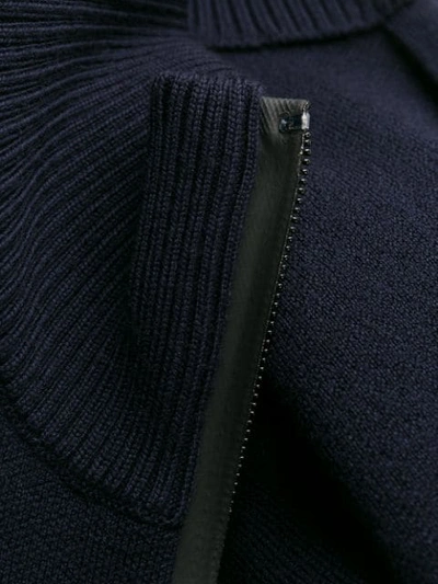 Shop Fendi Ff Logo Zip-up Jacket In Blue