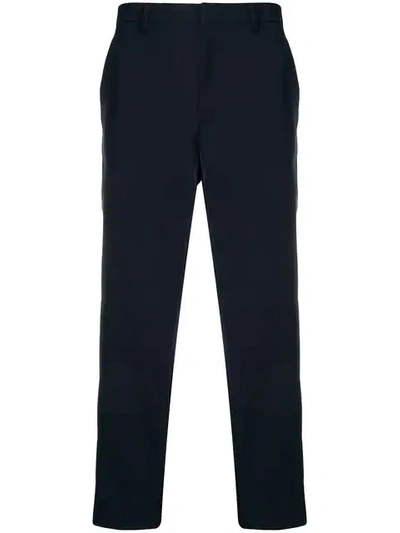 Shop Prada Straight Leg Trousers In F0124 Navy