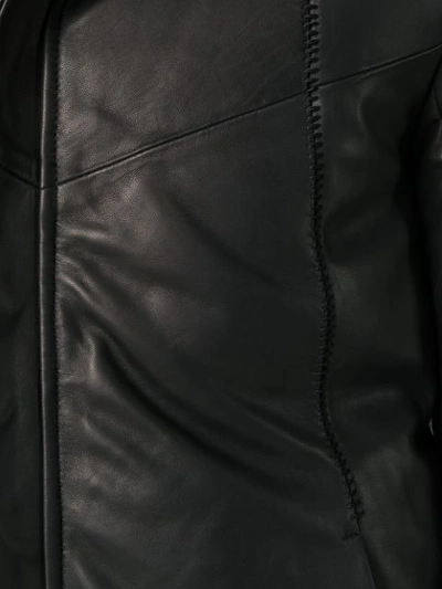 Shop 10sei0otto Hooded Thumb Hole Jacket In Black