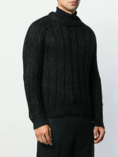 Shop Prada Chunky Knit Sweater In Black