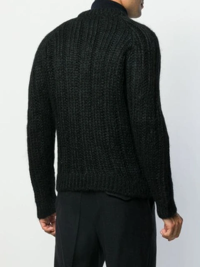 Shop Prada Chunky Knit Sweater In Black