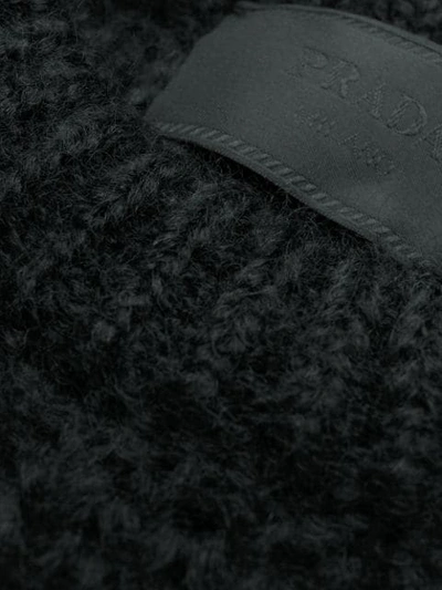 Shop Prada Chunky Knit Sweater In Black