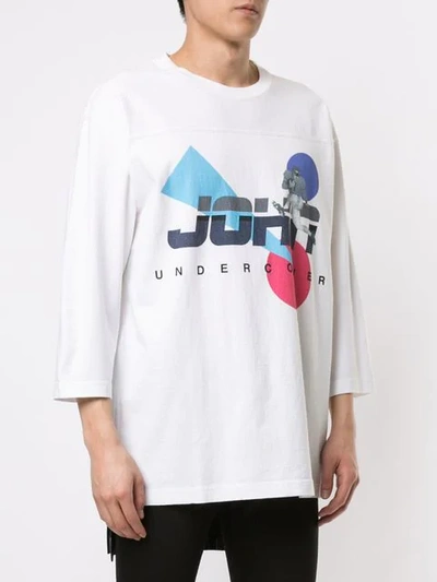 Shop Johnundercover Logo T-shirt In White