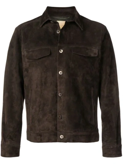 Shop Ajmone Suede Shirt Jacket In Brown