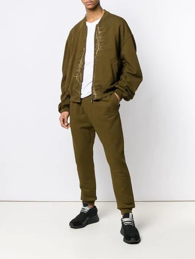 Shop Haider Ackermann Oversized Bomber Jacket In Green