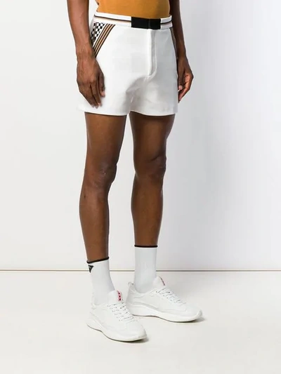 Shop Fendi Checked Pocket Shorts - White
