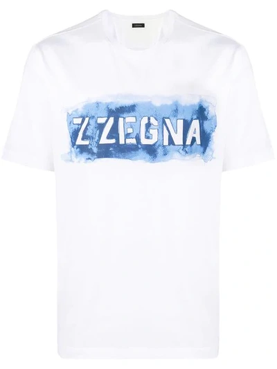 Shop Z Zegna T-shirt Mit Logo-print In White
