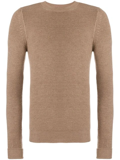 Shop Al Duca D'aosta 1902 Rib Knit Fitted Sweater - Brown