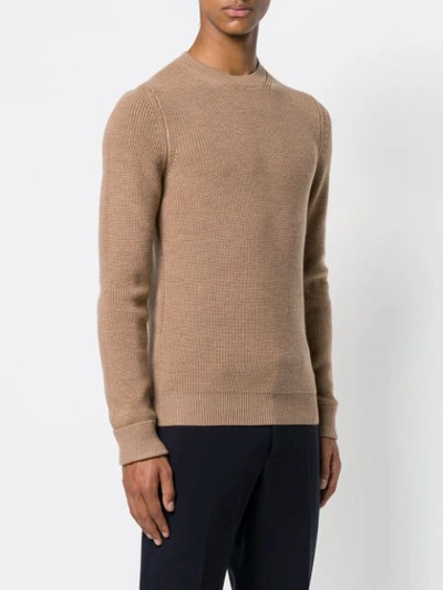 Shop Al Duca D'aosta 1902 Rib Knit Fitted Sweater - Brown