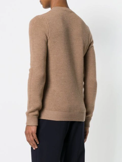 Shop Al Duca D'aosta 1902 Rib Knit Fitted Sweater - Brown