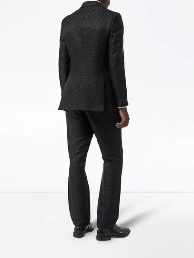 Shop Burberry Monogram Jacquard English Fit Suit In Black