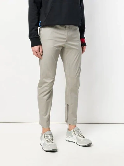 Shop Lanvin Regular Chino Trousers In Grey