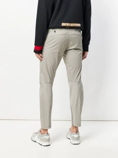Shop Lanvin Regular Chino Trousers In Grey