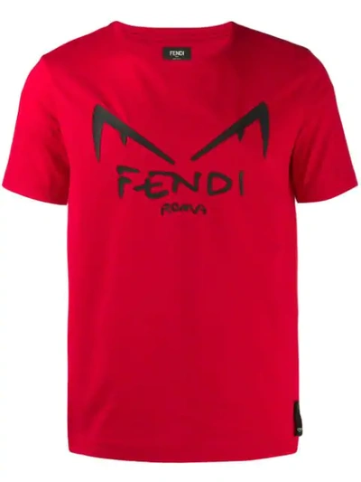 Shop Fendi Bag Bugs T-shirt In Red