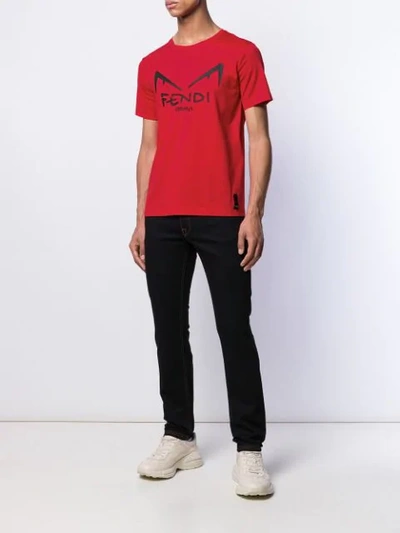 Shop Fendi Bag Bugs T-shirt In Red