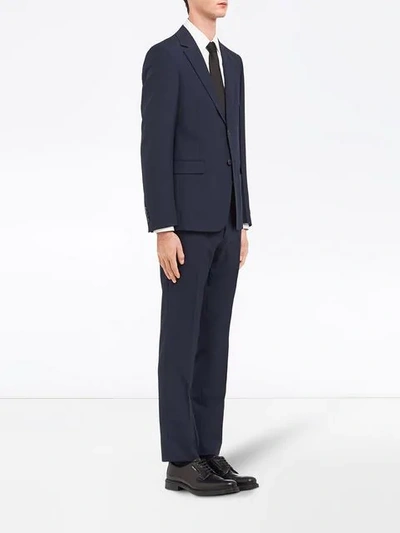 Shop Prada Single-breasted Wool Suit In Blue