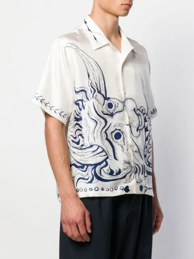 Shop Givenchy Icarus Printed Shirt In 150 Ecru