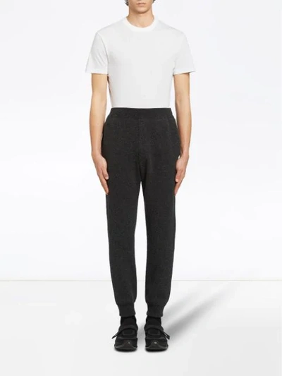 Shop Prada Wool And Cashmere Jogging Pants In Grey