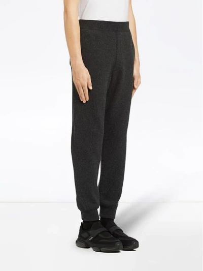 Shop Prada Wool And Cashmere Jogging Pants In Grey