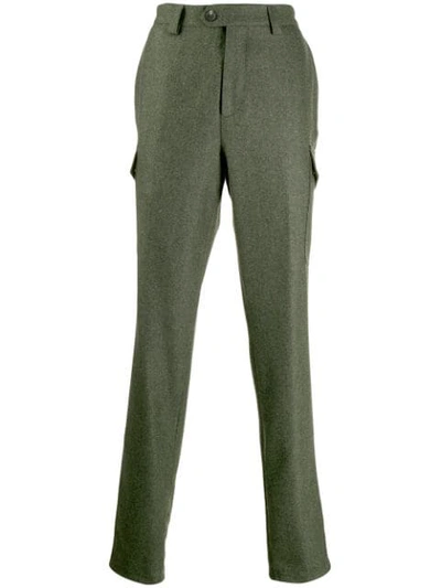 Shop Brunello Cucinelli Felt Trousers In Green