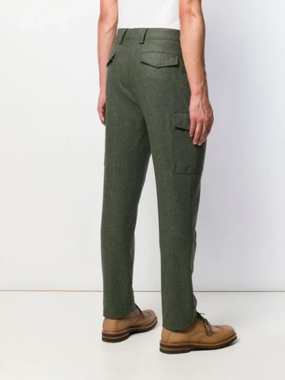 Shop Brunello Cucinelli Felt Trousers In Green