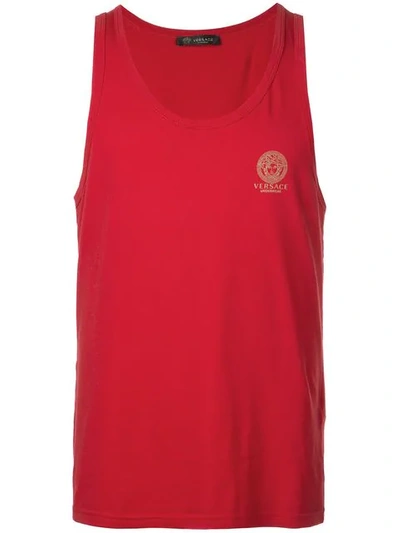 Shop Versace Medusa Logo Tank In Red