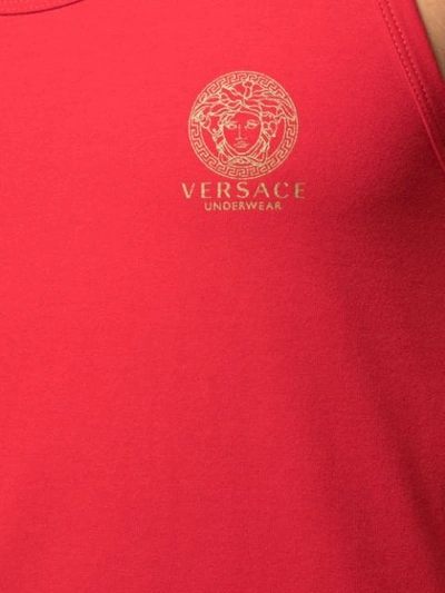 Shop Versace Medusa Logo Tank In Red