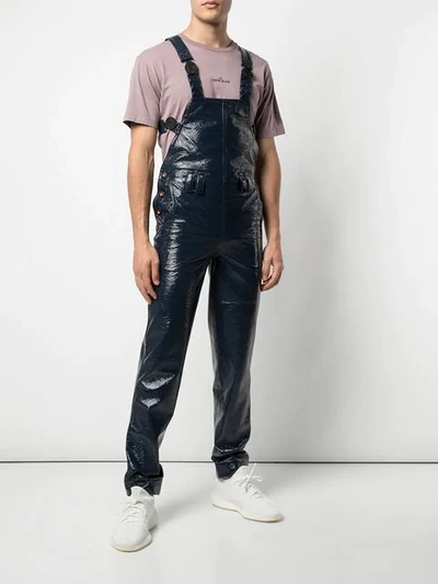 Shop Angus Chiang Hexagon Pocket Overalls In Blue