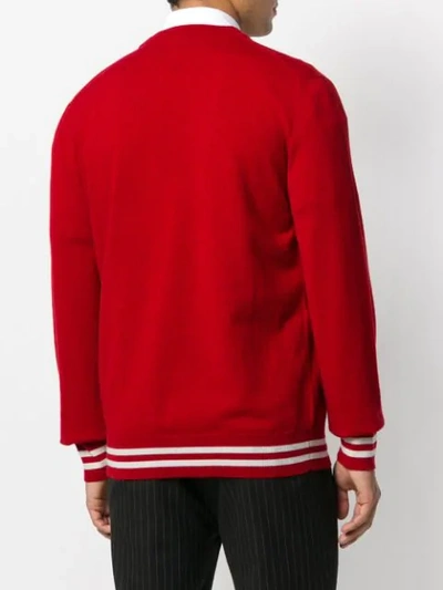 Shop Dolce & Gabbana Logo Embroidered Sweater In Red
