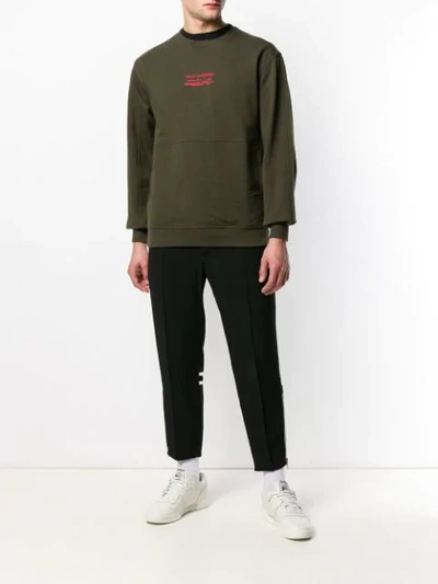 Shop Maharishi Crew Neck Sweatshirt - Green