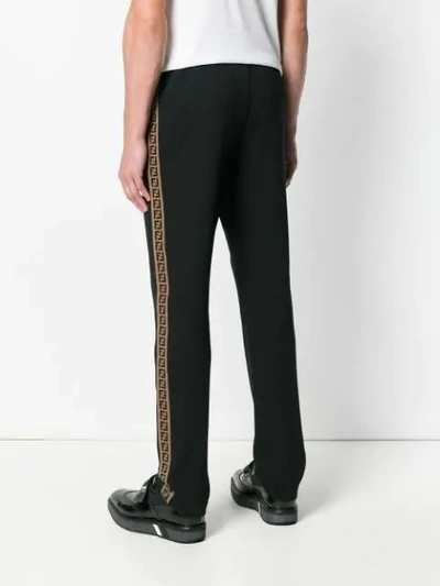 Shop Fendi Side Panel Track Pants - Black