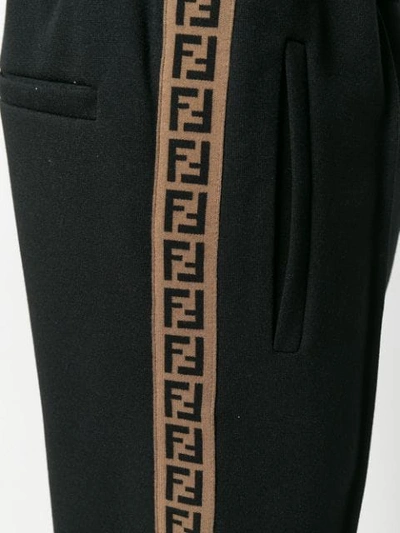 Shop Fendi Side Panel Track Pants - Black