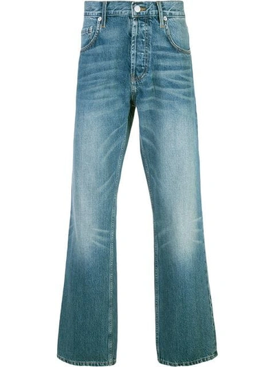 Shop Adaptation Stonewashed Bootcut Jeans In Blue