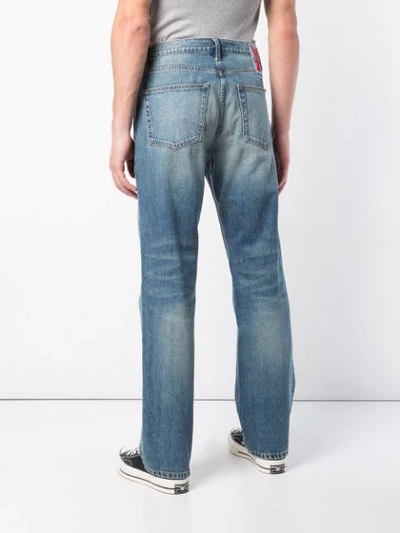 Shop Adaptation Stonewashed Bootcut Jeans In Blue