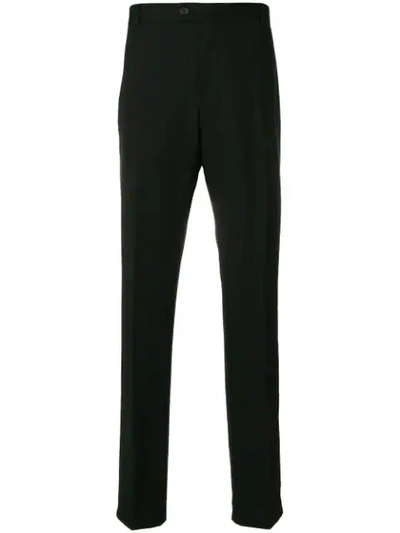 Pre-owned Versace Pinstripe Tailored Trousers In Black