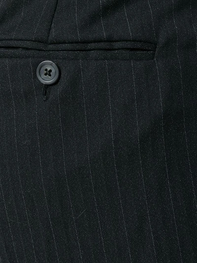 Pre-owned Versace Pinstripe Tailored Trousers In Black