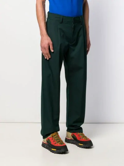 Shop Acne Studios Wide-leg Tailored Trousers In Green