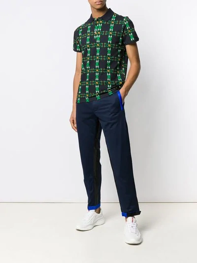 Shop Prada Contrast Trim Track Pants In Blue