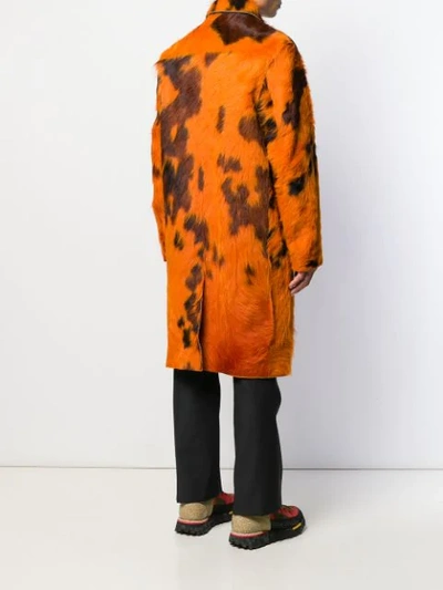 Shop Acne Studios Long Single-breasted Coat In Orange