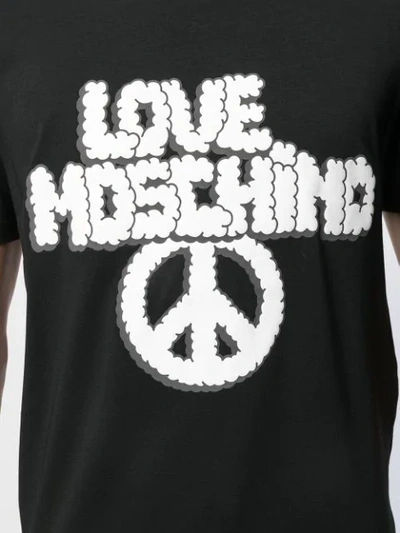 Shop Love Moschino Graphic T-shirt In Black